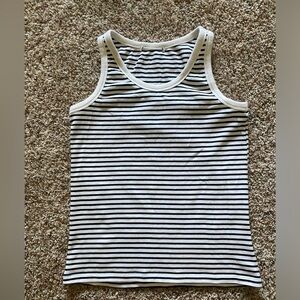 MEDIUM full size, black and white striped tank top